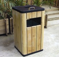 园林钢木果皮箱