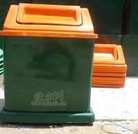 玻璃钢摇盖果皮箱