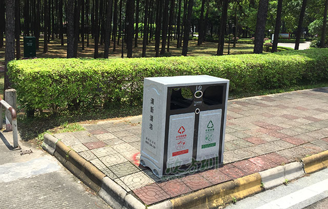 仿大理石玻璃钢果皮箱