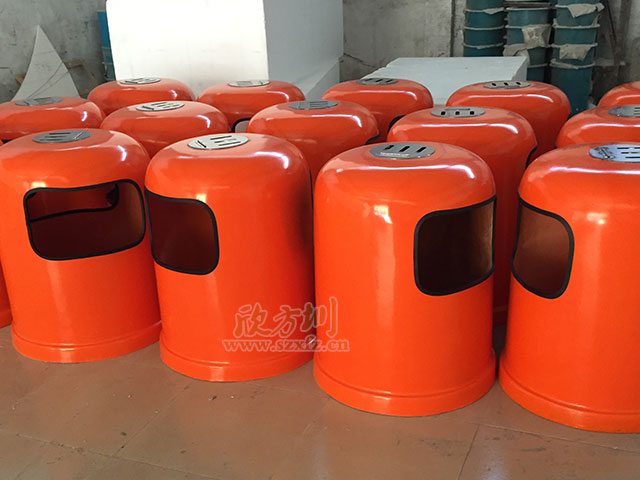 圆形玻璃钢果皮箱