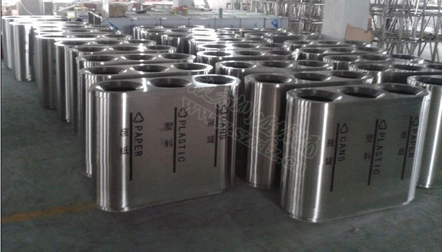 三孔分类环保果皮箱