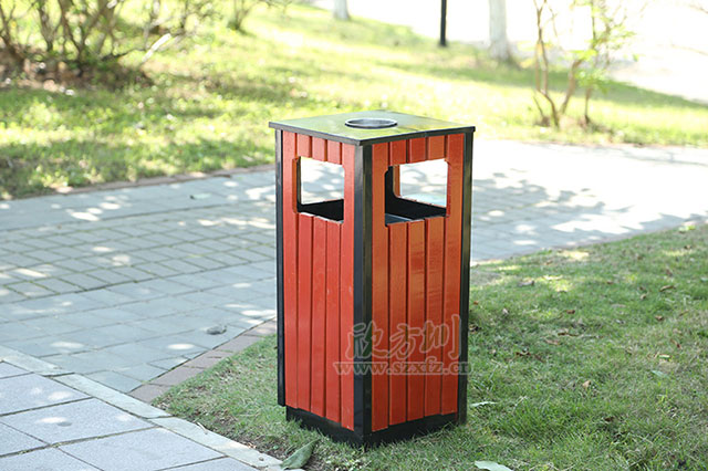 景区钢木果皮箱