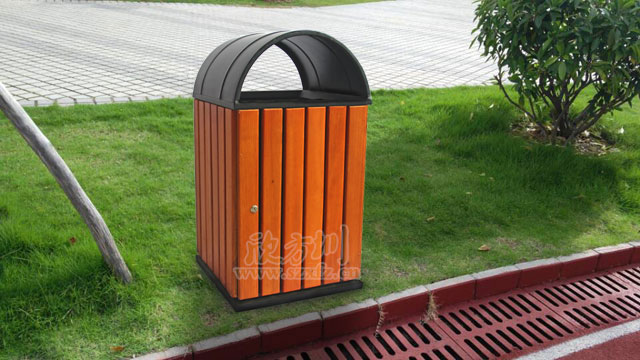 单桶钢木果皮箱