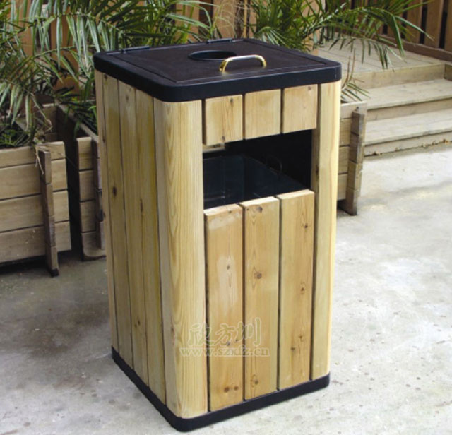 园林钢木果皮箱