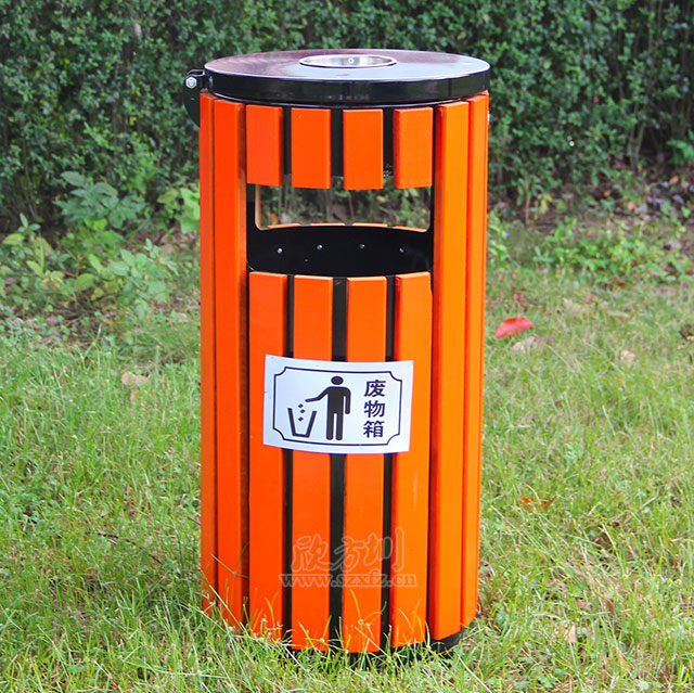 圆形钢木果皮箱