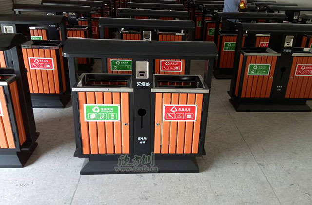 别墅区钢木果皮箱