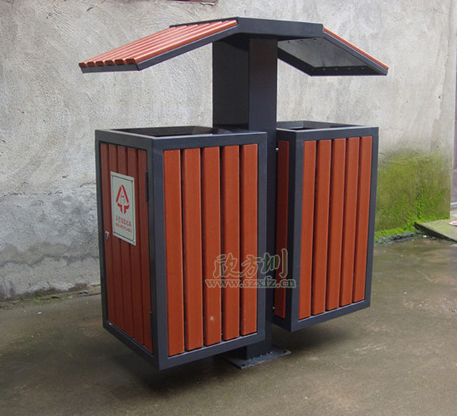 屋形分类钢木果皮箱