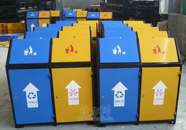 推盖钢制果皮箱