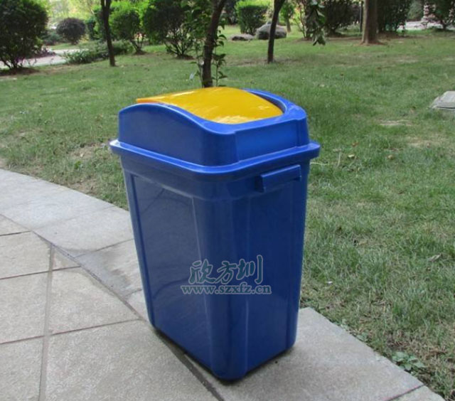 塑料推盖果皮箱